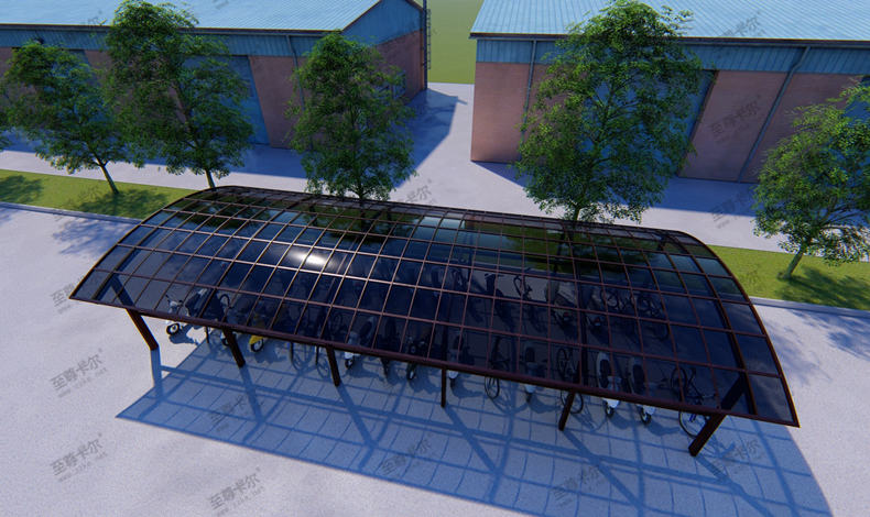 快來看！自行停車棚效果圖新出爐，自行車棚廠家專業(yè)分析