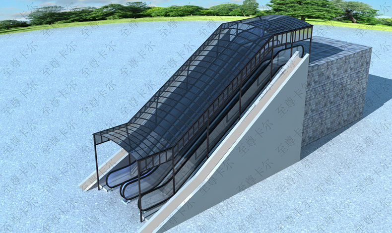 北京雨搭廠家？室外扶梯梯雨棚圖片？