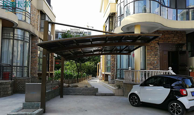 別墅院子車棚圖片？鋁合金車棚圖片大全？